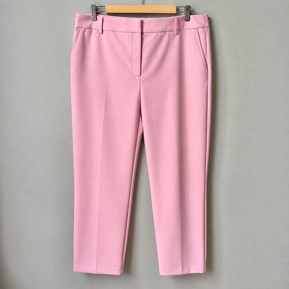 Rachel Zoe Pants Women's 16 Pink High Rise Ankle Length Straight Leg Office Work